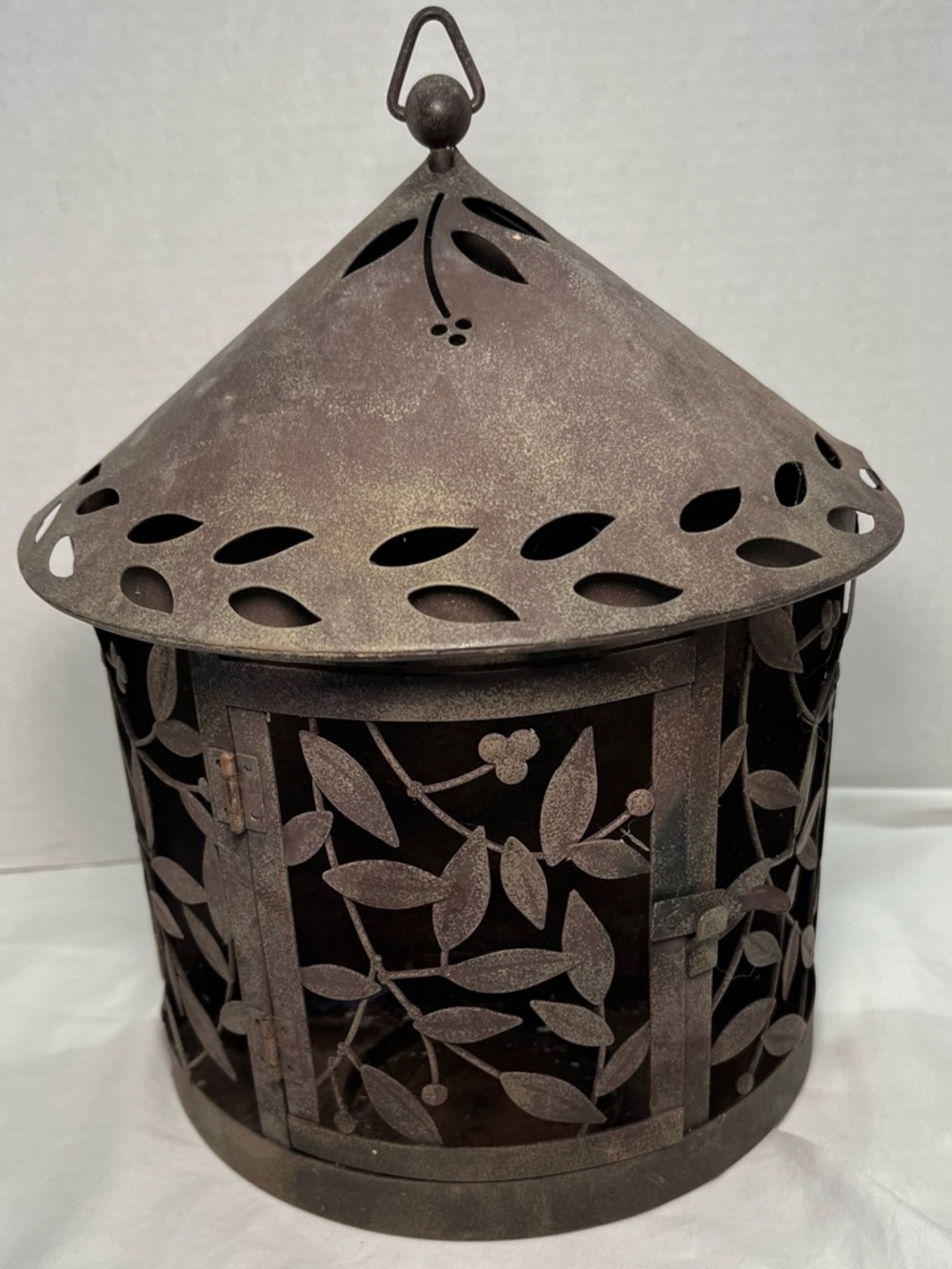 Wilton Armetale Hanging Metal Pillar Candle Holder Lantern Limited Edition 2000